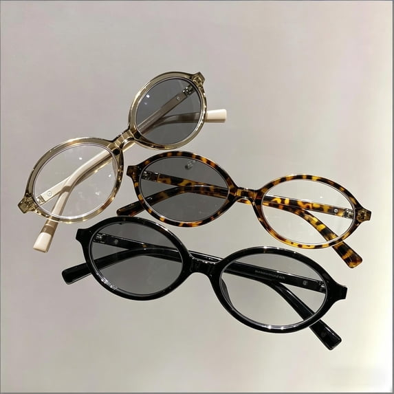 3pcs Cat Eye Reading Glasses for Women with Light Sensitive Photochromic Lenses Blue Light Blocking Readers PC Frame, grey&black&brown, 3.5x