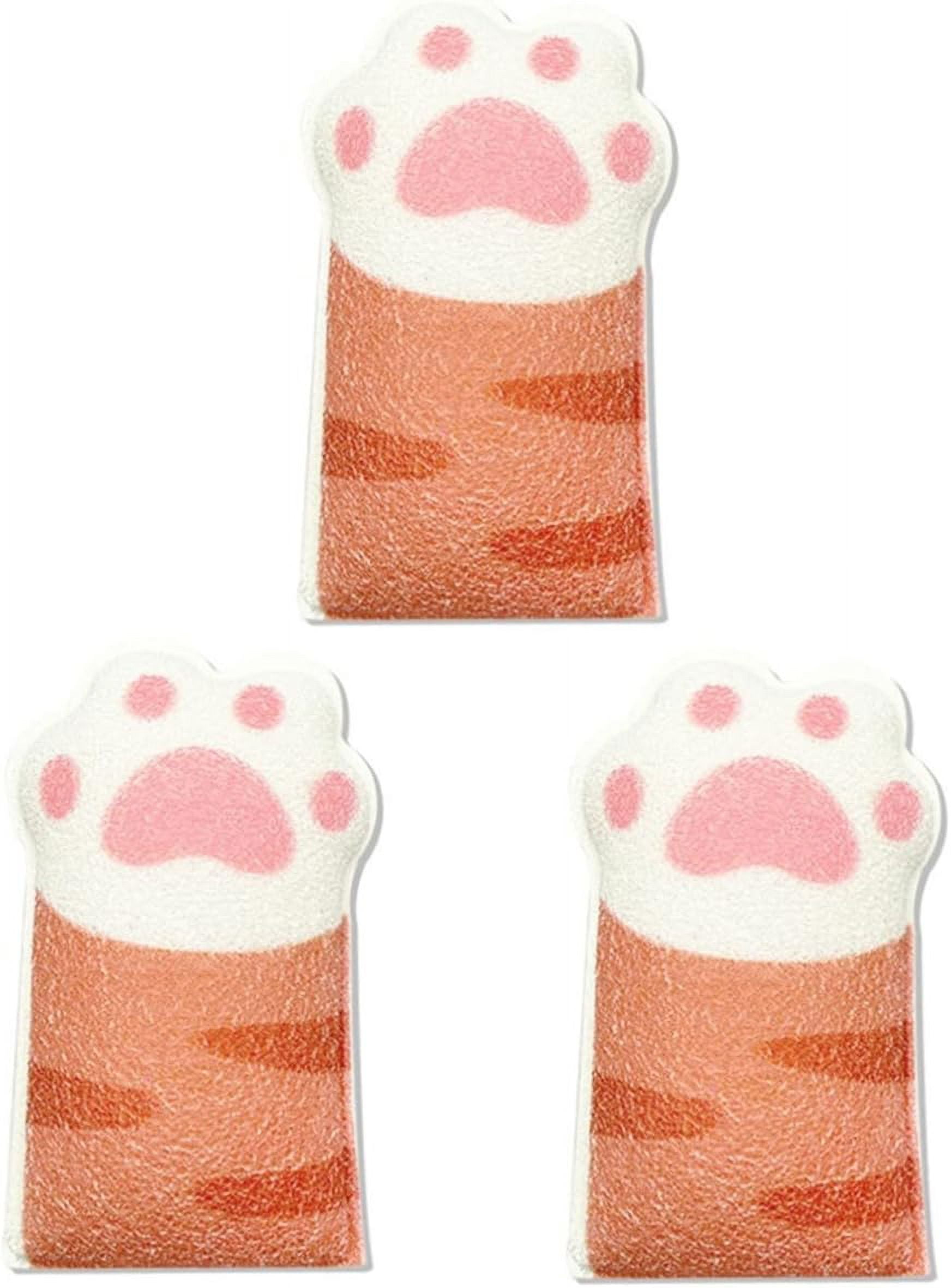3pcs Cat Paw Bath Wipe Infant Bath Sponge Cat Paw Shower Sponge Bathing