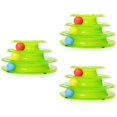 thumbnail image 1 of 3pcs Cat Toy Three Layers Pet Toys Intelligence Crazy Play Ball Tray Cat Toy (Green), 1 of 8