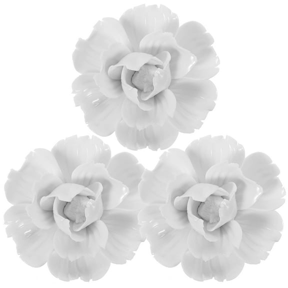 3pcs Ceramic Flower Wall Art Decor Wall Hanging Flower Decoration Home Wall Ornament