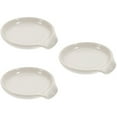 thumbnail image 1 of 3pcs Ceramic Spoon Rest Rack Sauce Dish Decorative Heat Resistant Spoon Holder Porcelain Serving Plate Fruit Tray Drip Catcher for Ladle Spatula Tongs, 1 of 6
