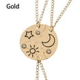 thumbnail image 1 of 3pcs Charm Stitching Inlaid Rhinestone Jewelry Best Friend Sun Moon Cloud Star Friendship Necklace BFF Pendant GOLD, 1 of 8