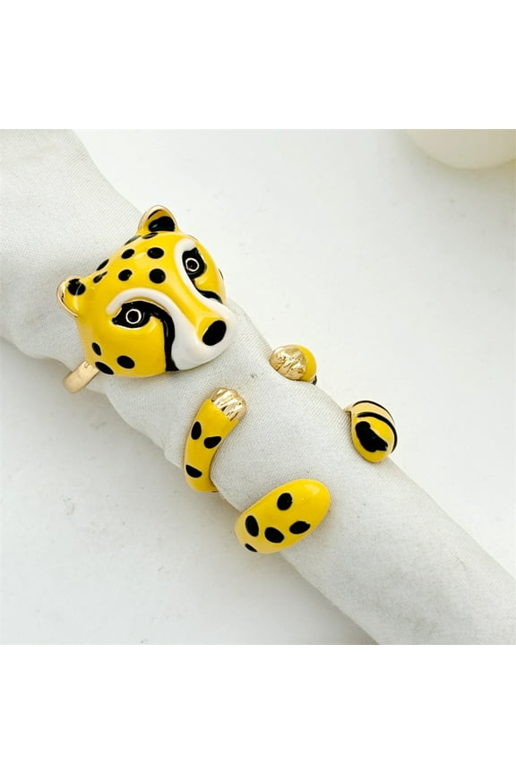 3pcs Chic Leopard Ring Set for Women - Elegant & Sexy Zinc Alloy, Perfect for Daily Wear or Gifts, Vintage French Style