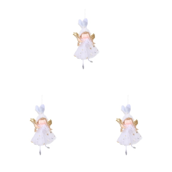 3pcs Christmas Angel Doll Decorations, Plush Tree Hanging Ornaments with Wings, Soft Angel Pendants for Christmas Tree Home Party Decor, Holiday Wall Hanging Decorations for House