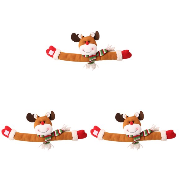 3pcs Christmas Cartoon Curtain Doll Buckle Creative Elk Shape Christmas Decoration Gift for Bedroom Decor