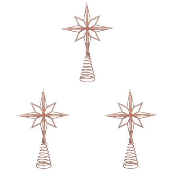 3pcs Christmas Decoration Supplies Christmas Tree Topper Festival Treetop Decor