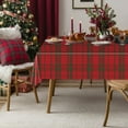 thumbnail image 1 of 3pcs Christmas Decorations Office Decor Christmas Plastic Plaid Tablecloth Disposable Checked Tablecloth Table Cover Cottage Decorations Table Cover For Christmas Party Supplies Gifts, 1 of 6