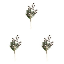 3pcs Christmas Picks Artificial Greenery with Berries, Pine Stems for DIY Floral Arrangements, Holiday Crafts, Wreath Making, Christmas Decorations,Winter Centerpieces and Home Seasonal Decor