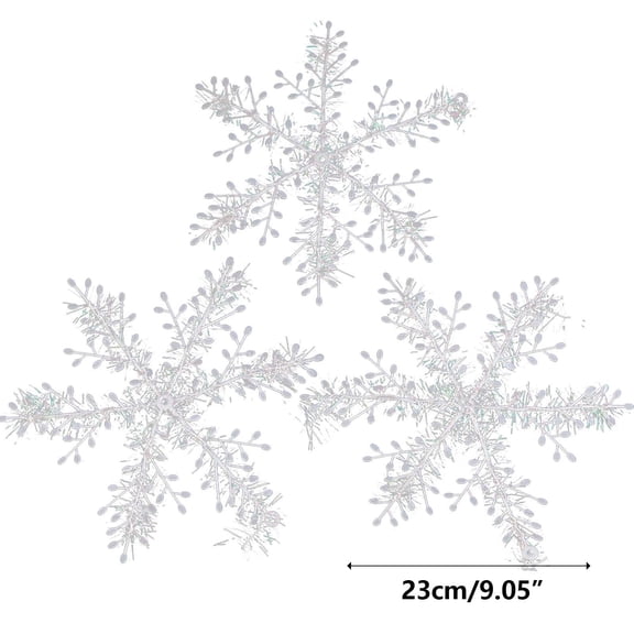 3pcs Christmas Snowflake Decorations, Winter Wonderland Hanging Snowflakes Garland Ornaments for Christmas Party Decorations Wedding Birthday Holiday New Year Home Decor