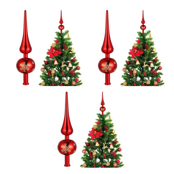 IMIKEYA Red Plastic Christmas Tree Toppers, Premium Xmas Decorations for Home, Festive Look