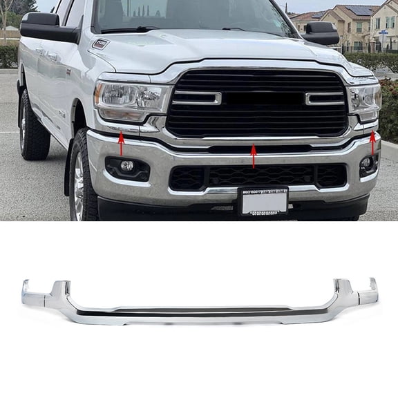 3pcs Chrome Front Lower Grille Trim Headlight Molding Fit For Dodge RAM 2500 3500 4500 2019-2024