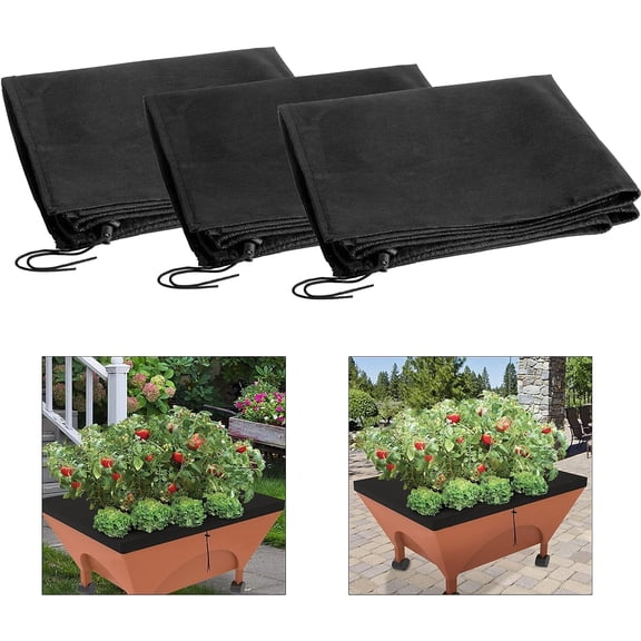 EBAOKUUP 3pcs City polyester plant bed Pickers Replacement Cover,20"x24" Planter Box Cover,Replant Kit Cover for Garden Mulch
