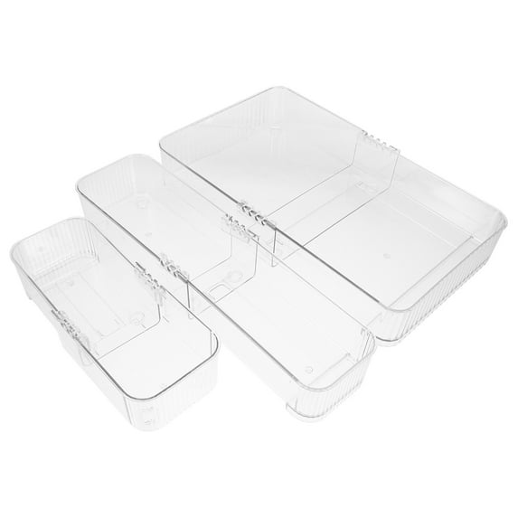 Transparent Drawer Organizers for Daily Use 3pcs PET Material Space Saving Organizer Trays