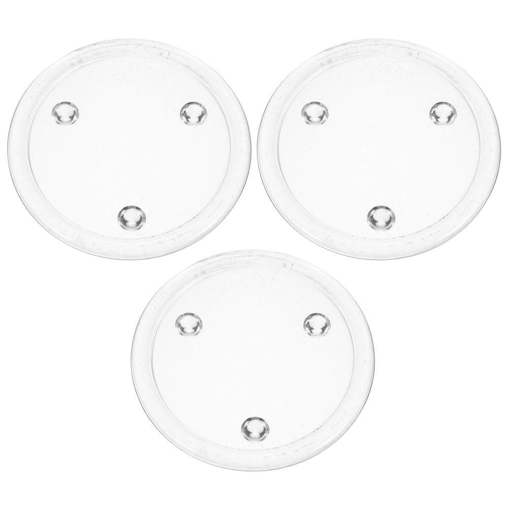 Qiysamall 3pcs Clear Glass Candle Plate Pillar Candle Holder Plate