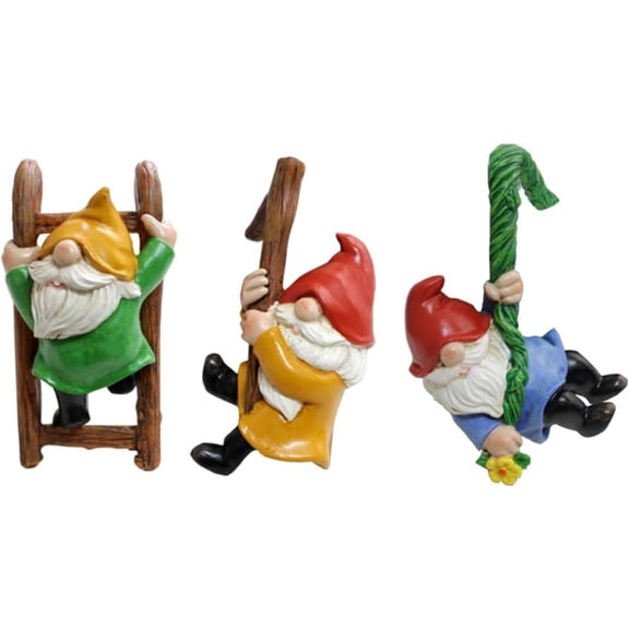 3pcs Climbing Gnomes Tree Faces Decor Outdoor for Yard, Gnomes Statue, Outdoor Fairy Garden Resin Crafts, Flower Pot Landscape Dwarf, Micro Landscape Pendant Ornaments