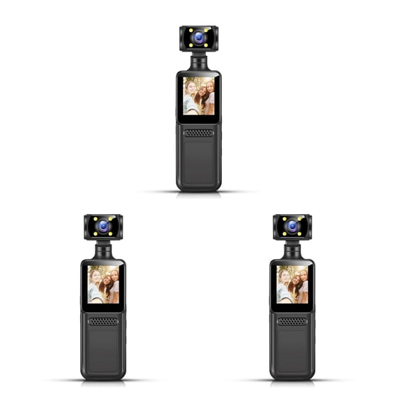 PartyKindom Pocket Sports Camera 3Pcs Black ABS Real-Time Video Sharing Compact Design
