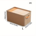 thumbnail image 1 of 3pcs Clothes Storage Box Thickened Storage Basket Clothes Pants Storage Box Household Dormitory Wardrobe Storage Organizer Box Foldable, 1 of 12