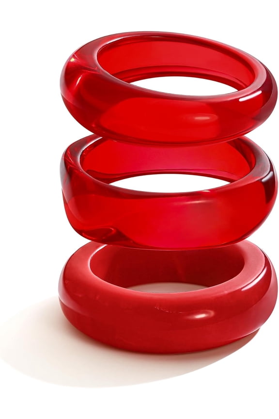 3pcs Colorful Chunky Bangle Bracelets Set for Women Tortoise Brown Resin Acrylic Bracelet Stackable Chunky Statement Bracelet Stack Wide Geometric Plastic Bracelets