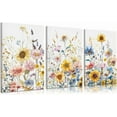 thumbnail image 1 of 3pcs Colorfully Sunflowers Canvas Wall Art Watercolor Wildflowers Poster Prints Botanical Flowers Wall Decor Pictures for Living Room Bedroom Girl Room Paintings Artwork Decoration Unframed, 1 of 6