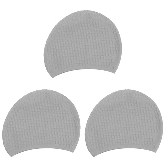 3pcs Comfortable Swimming Hat Women Men Swimming Hat Stylish Silicone Swimming Hat for Summer