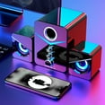 thumbnail image 1 of 3pcs Computer Bluetooth Audio Desktop Wired Desktop Laptop Speaker USB Breathing Combination Sound 9D Surround Sound Hi-Fi Sound Quality Computer Sound Bar, 1 of 7