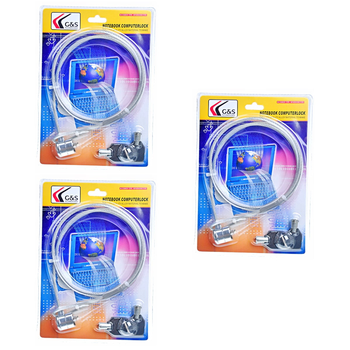 Computer Rod Lock FONDOTIN PC Lock Alloy Security For Office And School 3Pcs - Walmart.com