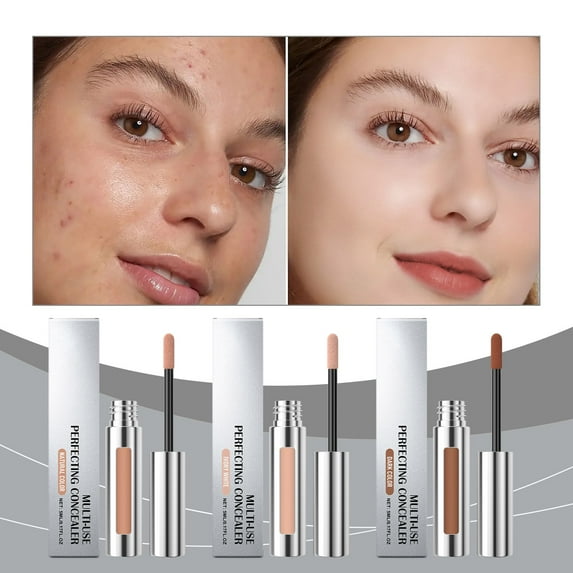 3pcs Concealer Set,Three-Shade Concealer Set,Effortlessly Conceals Imperfections,Covers Under-Eye Dark Circles,Long-Lasting Color Payoff(Ivory White & Natural & Deep Skin Tone)