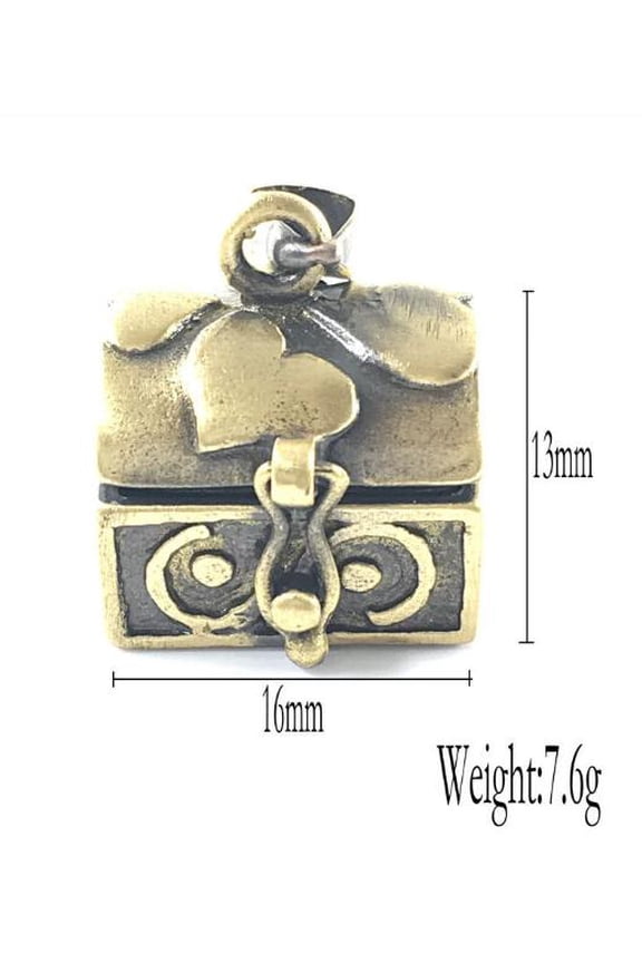 3pcs Copper Wish Box Charms Pendant Flower Carved Treasure Chest Box Charms for Necklaces Bracelets Jewelry Making Accessories