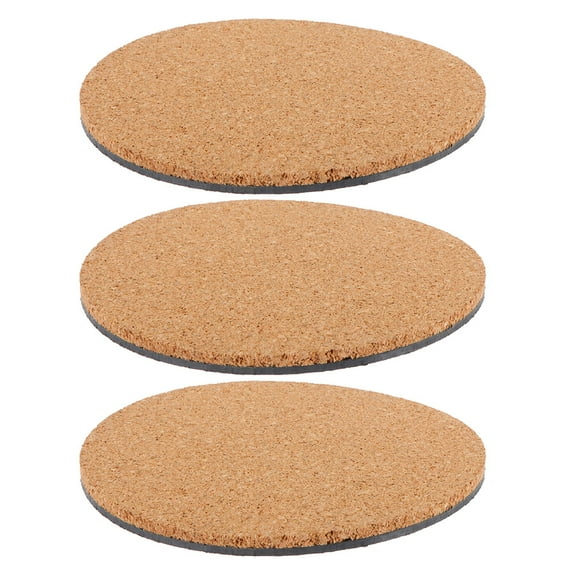 3pcs Cork Mat Round Cork Coasters DIY Cork Pad Plate Pad for Gardening Indoor and Outdoor Pots DIY Craft Project, 8 Inch