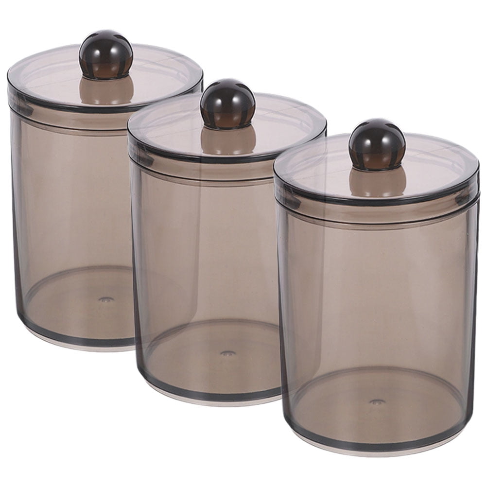 Koolleo 3pcs Cotton Swab Holders Cotton Pad Jars Bathroom Organizers