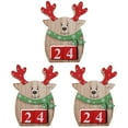 thumbnail image 1 of 3pcs Creative Wood Christmas Advent Calendars Christmas Deer Shaped Decorations for Home Xmas Ornament Creative Christmas Gifts, 1 of 6