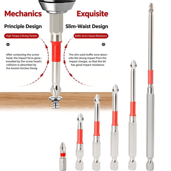 3pcs Crossing Screwdriver Bits, Small Bit Set Manual for Hand Tool in Repair & Maintenance Crossing Head Bit, 2.95"-3.94"-5.91"