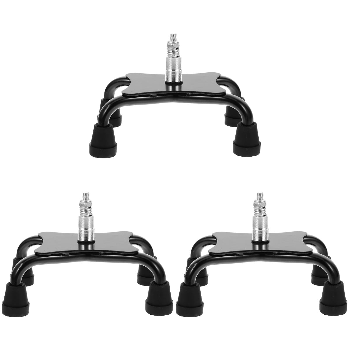 3pcs Crutch Tip Nonskid Cane Tip Replacement 4 Leg Crutch Foot Pad Universal Quad Support Cane Tip