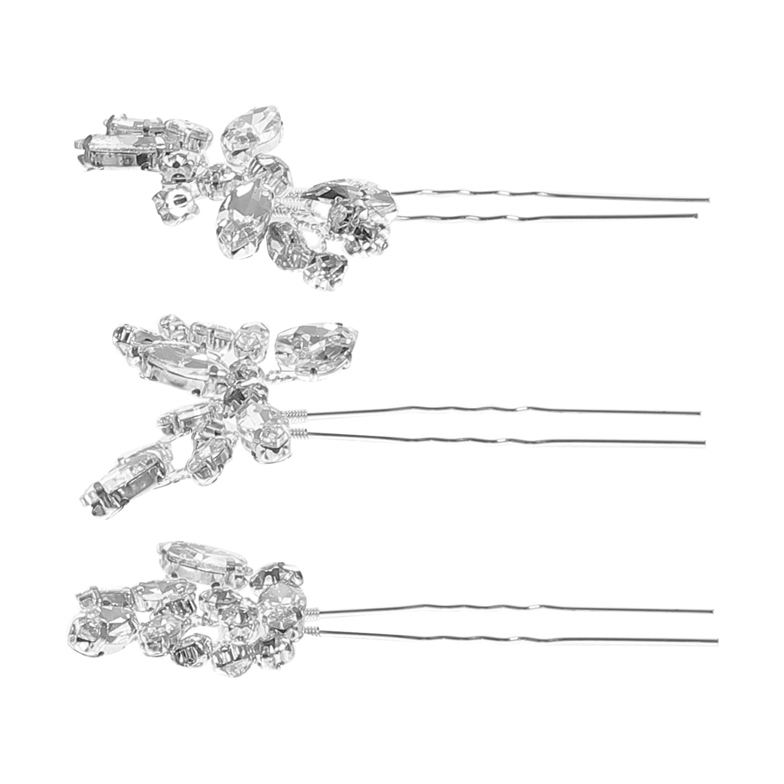 3pcs Crystal Hair Piece Bridal Decorative Hair Accessories Hair Pins for Wedding Hairstyle Buns