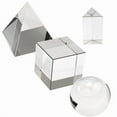 thumbnail image 1 of Worgeous 3pcs Optical Triangular Prism Crystal Cube and Ball Crystal Pyramid for Photography Home Office Decoration, 1 of 6
