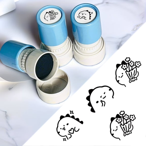 3pcs Cute Monster Self-Inking Stamps Set for Classroom Rewards & Crafts