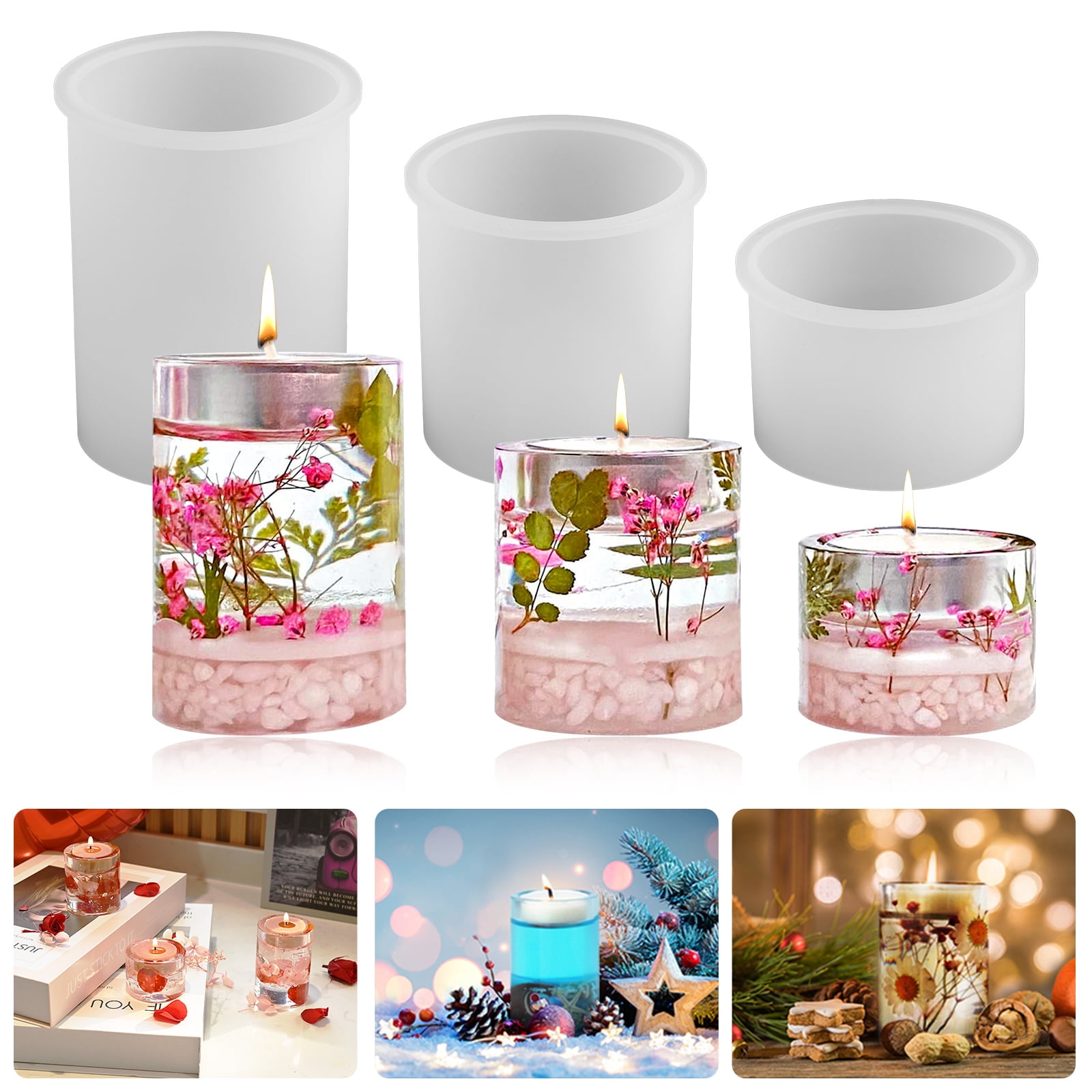 Cylindrical rose candle mold - Graffiti Resin Shop for Resin and