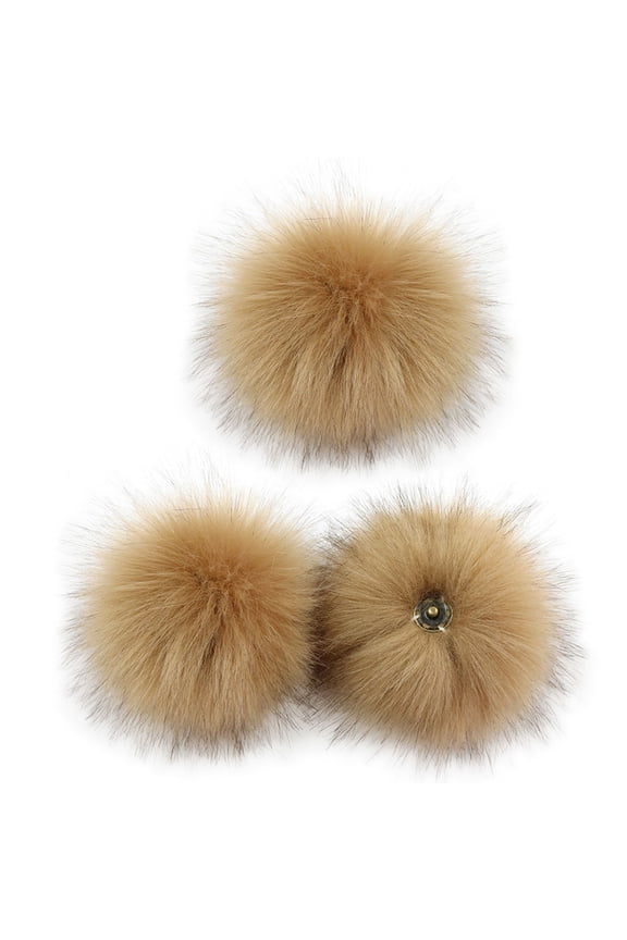3pcs DIY Faux Furs Bag Scarves Button Furry Ball Knitting Hat Backpack Charms