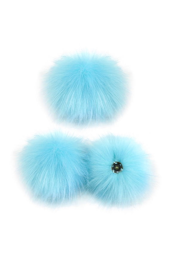 3pcs DIY Faux Furs Bag Scarves Button Furry Ball Knitting Hat Backpack Charms