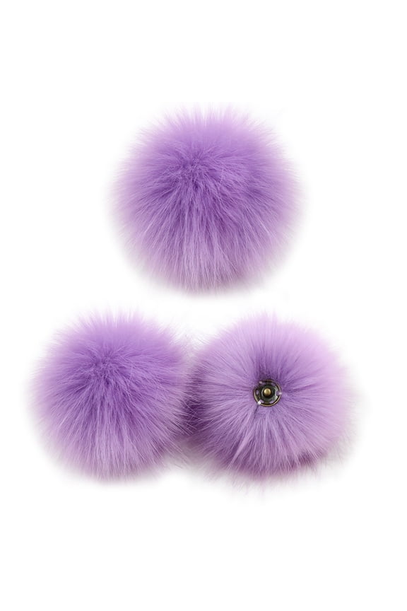 3pcs DIY Faux Furs Bag Scarves Button Furry Ball Knitting Hat Backpack Charms