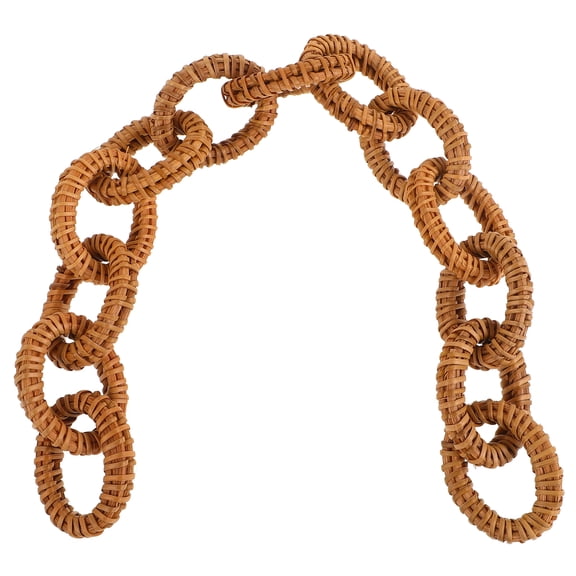 NUOLUX Brown Rattan Woven Chain Link Decor Set of 3, Apartment Wall Hanging, 17x1.4 Inches Each