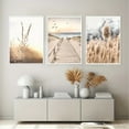 thumbnail image 1 of 3pcs Decorative Painting Modern Beige Bohemian Leaf Grass Reeds Seaside Beach Beach Pier Landscape Reed Hanging Painting Home Room Minimalist Style Decorative Wall Painting Living Room Bedroom Backg, 1 of 4