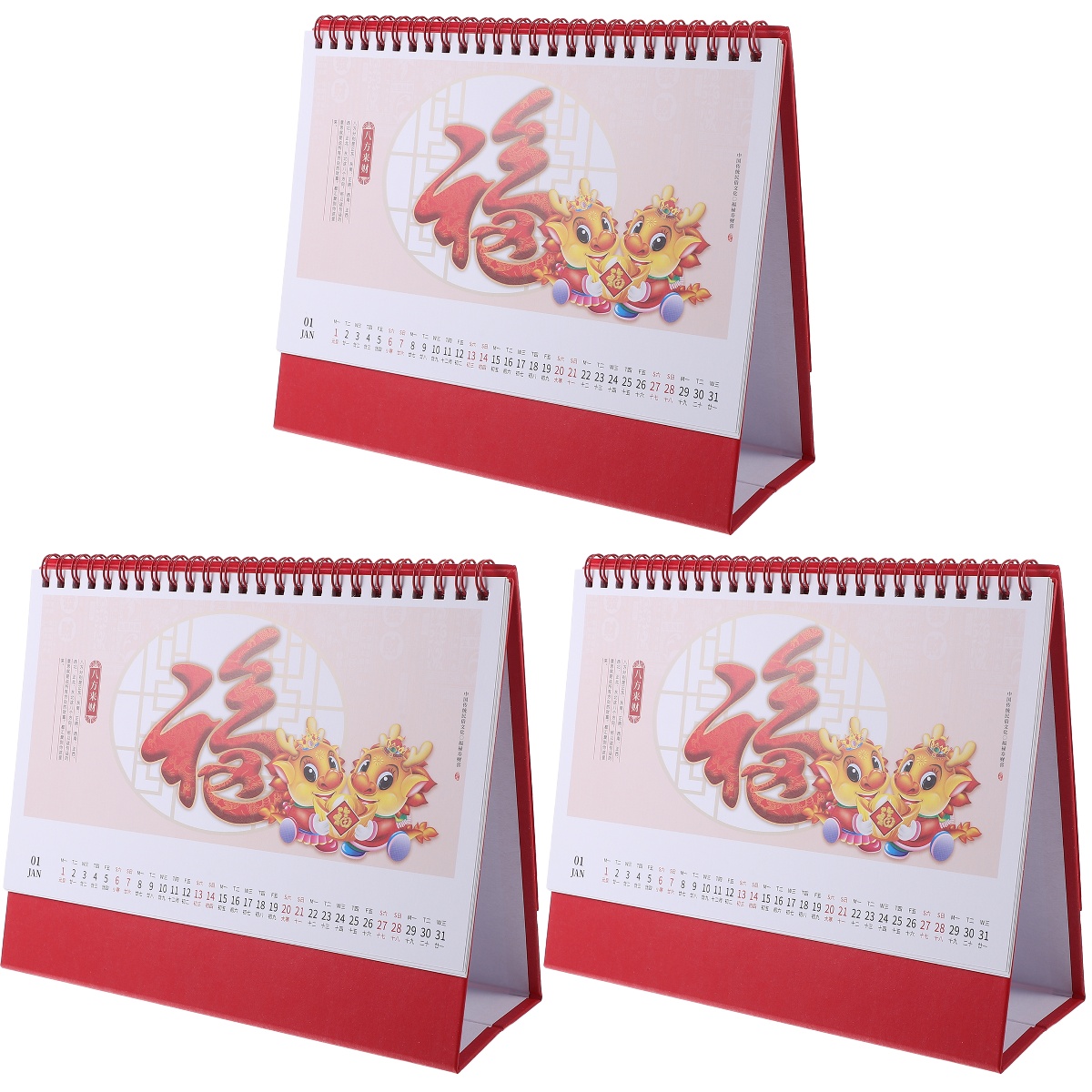 3pcs Desk Calendar 2024 Reusable Desk Calendar Office Small Calendar