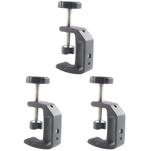 CIMAXIC Heavy Duty C-Clamp Mount for Dslr and Video Light - Black 3Pcs