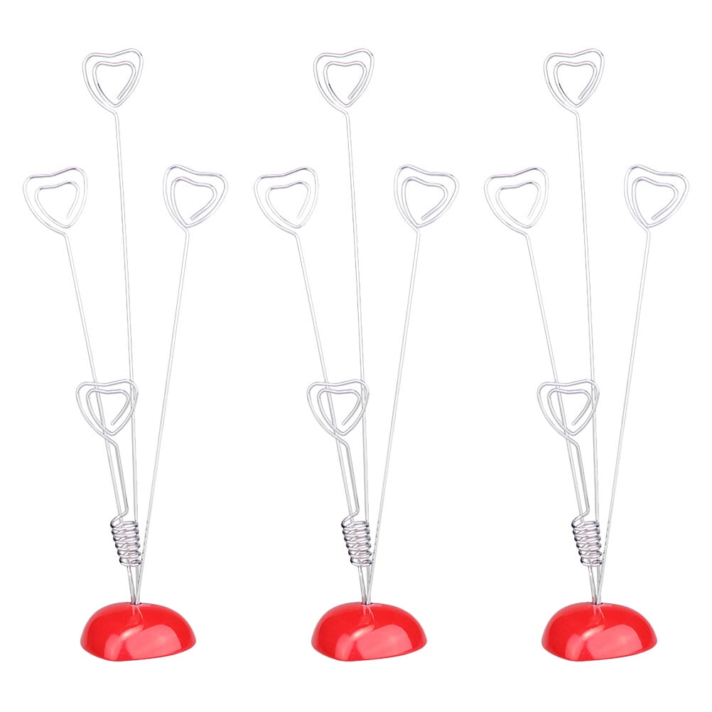 3pcs Desktop Photo Clips Heart Design Memo Stand Resin Clamp Note