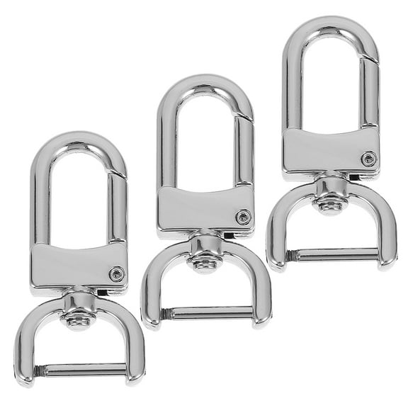 3pcs Detachable Snap Hook Swivel Clasp Dog Collar Buckle For Bag Strap Replacement Silver Metal Buckle Clip For Purse Making Supplies Heavy Duty Screw Buckle Repair Parts