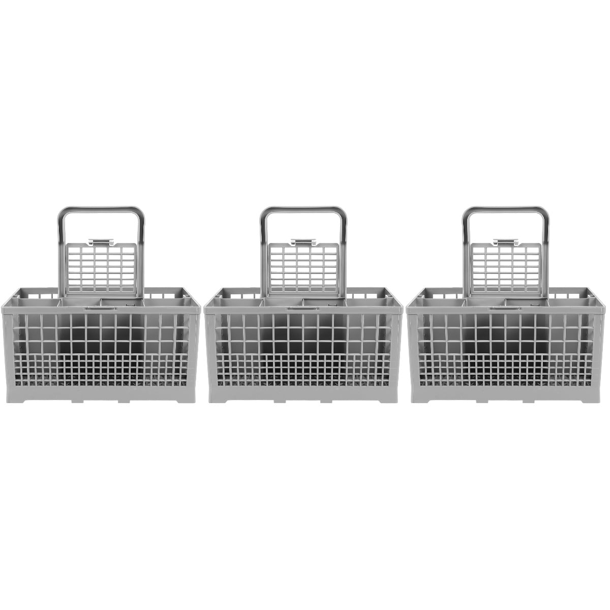 Foxnovo Cutlery Storage Box Grey Multiple Compartments for Kitchen Dishes 3Pcs