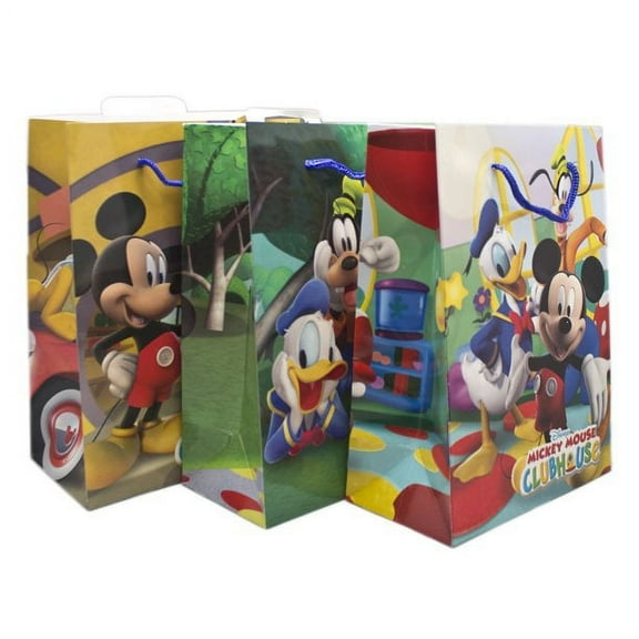 3pcs Disney's Mickey Mouse Clubhouse Assorted Small Size Kids Gift Bags