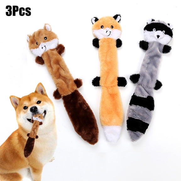 3pcs Dog Squeak Toys, No Stuffing Plush Dogs Chew Toy Bundle for Small Medium Large Breed Chewer Tough Durable Squeaky Pet Fetch Puppy Teething Chewing Interactive to Keep Them Busy Birthday Gift