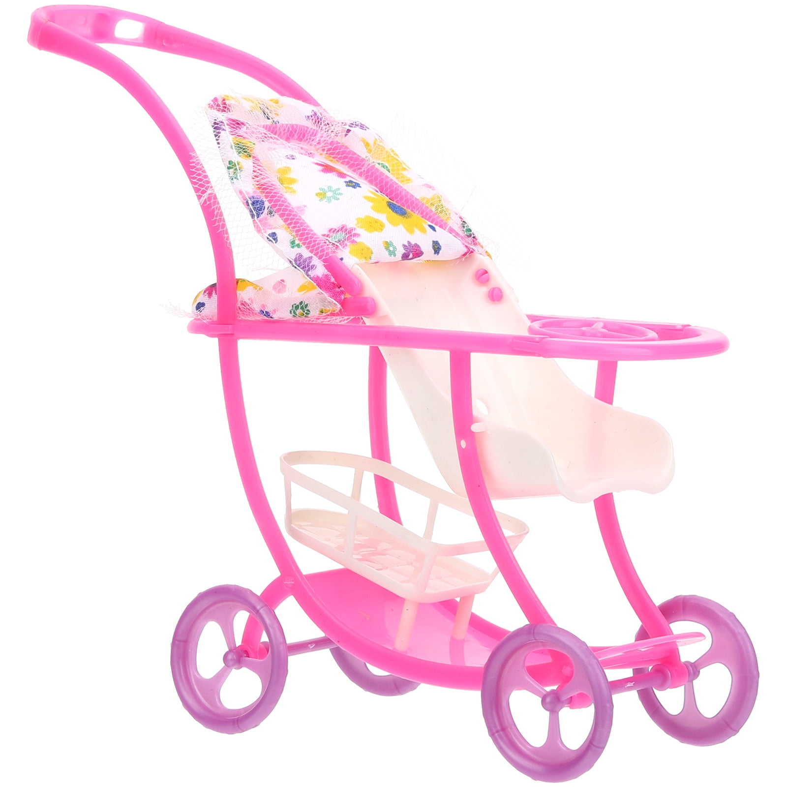 3pcs Dollhouse Miniature Baby Strollers Simulated Stroller Toys Kids Dollhouse Ornaments